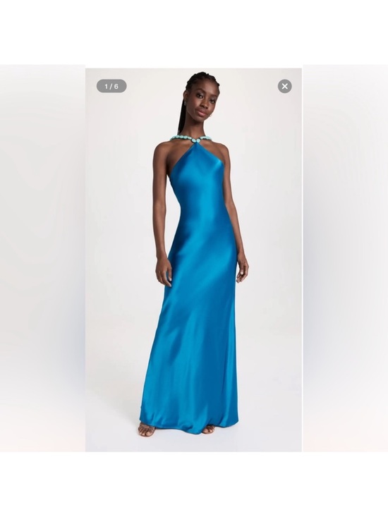 STAUD Cadence Satin Halter Maxi Dress 4 or 6